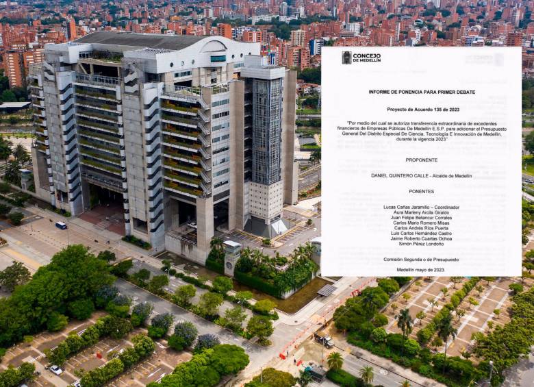 El proyecto de acuerdo busca aumentar las transferencias de EPM a la Alcaldía en un 10% para cubrir el hueco de $330.000 millones que tiene el presupuesto. FOTO: EL COLOMBIANO