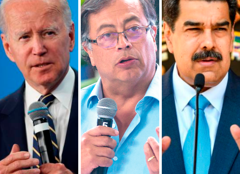 Los presidentes de Estados Unidos, Joe Biden; Colombia, Gustavo Petro, y de Venezuela, Nicolás Maduro. FOTOS: CORTESÍA 