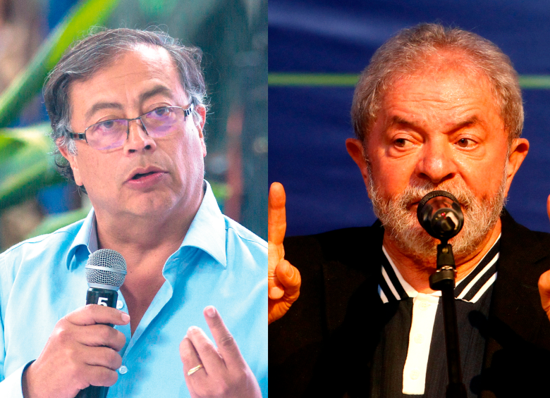 Presidente Gustavo Petro y el recién electo presidente de Brasil, Luiz Inácio Lula da Silva. FOTO: COLPRENSA