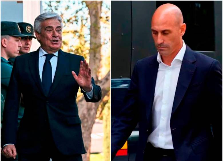 Pedro Rocha, que fue el reemplazo de Luis Rubiales (a la derecha de la foto), fue inhabiltado el pasado mes de julio. FOTOS: AFP y Getty