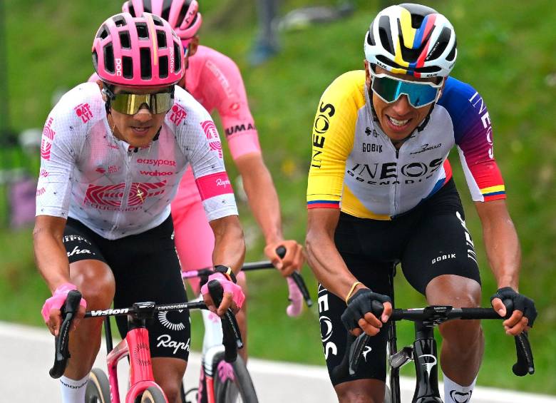 Egan Bernal fue este domingo, junto al ecuatoriano Richard Cararaz, uno de los grandes animadores de la jornada 15 del Giro. FOTO X-INEOS