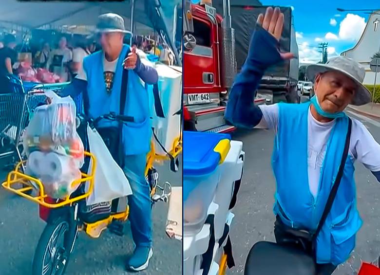 Luis Suárez, vendedor de avena de 60 años, se hizo viral después de donar tres mercados para las personas afectadas por el terremoto del 10 de agosto. FOTO: Capturas de video