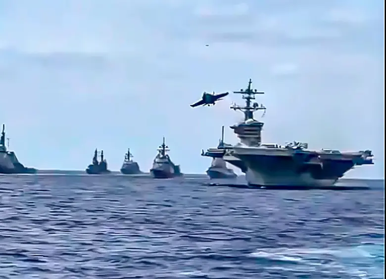 Se trata de buques de guerra y unos 4.000 efectivos hacia el Caribe sur enviados por Estados Unidos. Foto: captura de video.