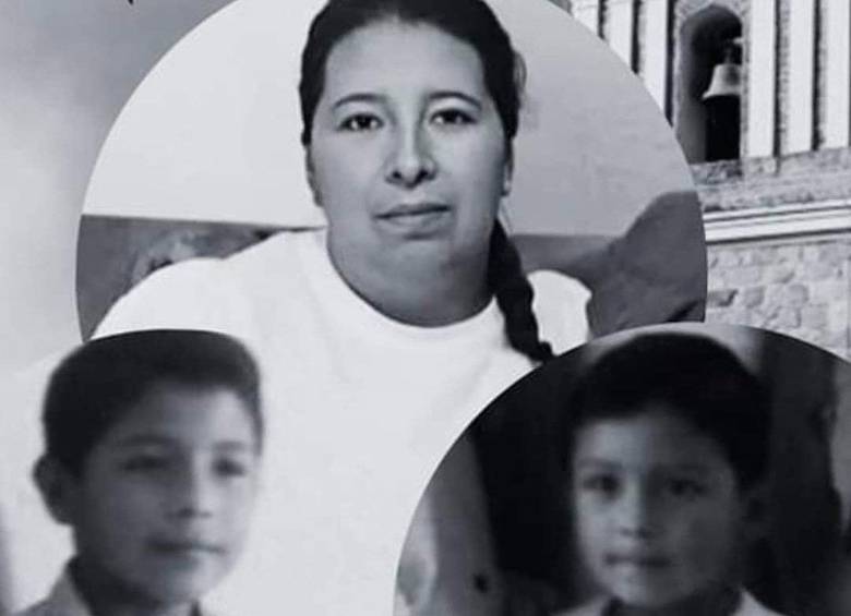 Elsy Yaneth Vargas y sus hijos Sebastián y Anderson Tibatá Vargas. FOTO: Tomada de X (antes Twitter) @Angi_molina