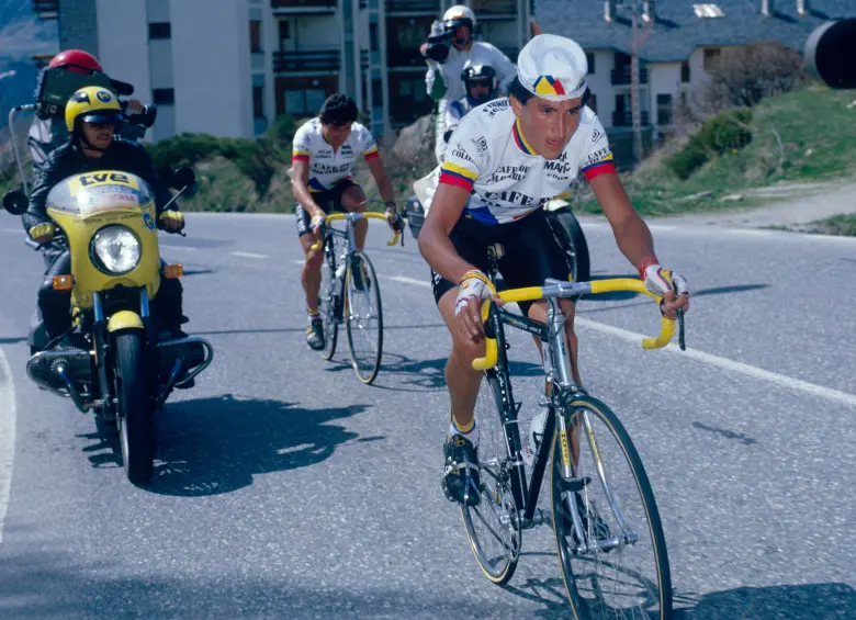 Lucho Herrera fue el primer corredor colombiano que conquistó la Vuelta a España. Fue en 1987, cuando ganó también la clasificación de la montaña. FOTO GETTY
