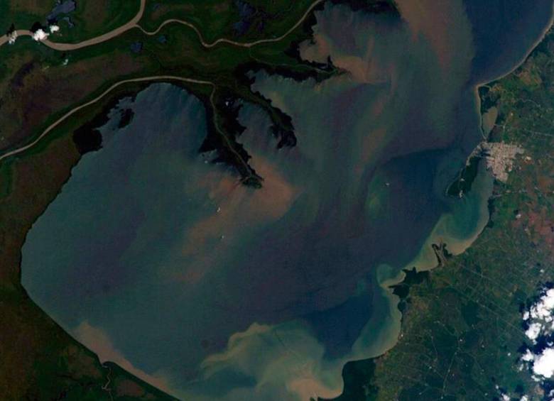 Imagen satelital del Golfo de Urabá. Foto: Laboratorio de Análisis y Ciencia de Imágenes. Centro Espacial Johnson de la NASA
