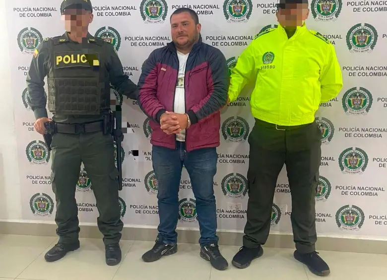 Andrés Vera Fernández (“Conejo”) fue capturado por la Policía en Tolima. FOTO: CORTESÍA DE LA POLICÍA.