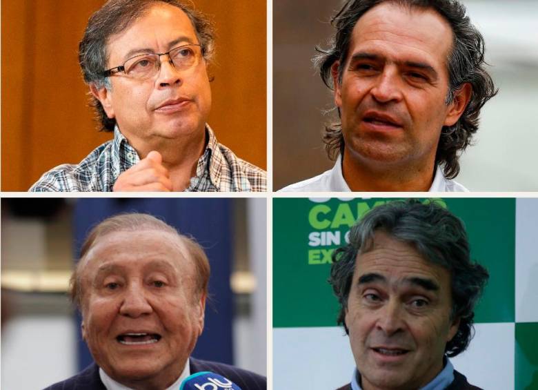 Gustavo Petro, Federico Gutiérrez, Rodolfo Hernández y Sergio Fajardo son candidatos presidenciales. FOTOS: COLPRENSA