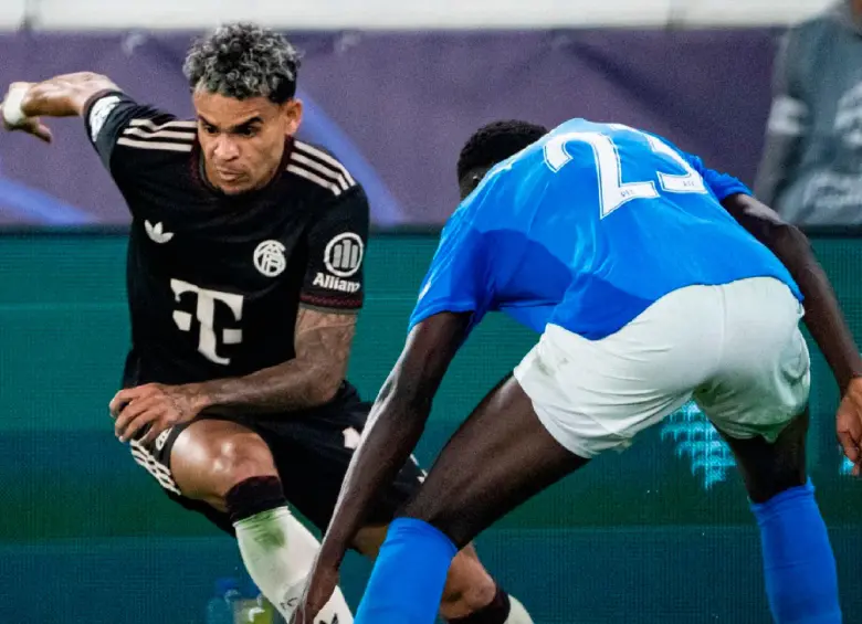 Luis Díaz jugó 45 minutos en el triunfo 5-1 del Bayern este miércoles en Champions. FOTO: Tomada de X @FCBayern