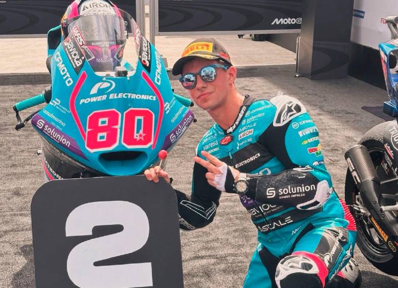 David Alonso, orgulloso por su segundo lugar de partida para el GP de Indonesia. Marcha 11° en su primer año en Moto2. FOTO X-TEAM ASPAR
