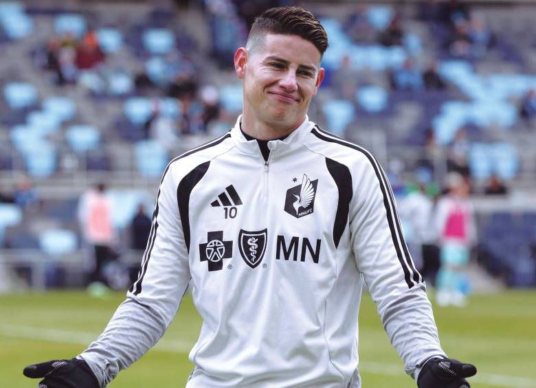 El volante colombiano James Rodríguez apenas suma 165 minutos, entre Minnesota United y la Selección Colombia, en lo que va del 2026. Foto: Getty