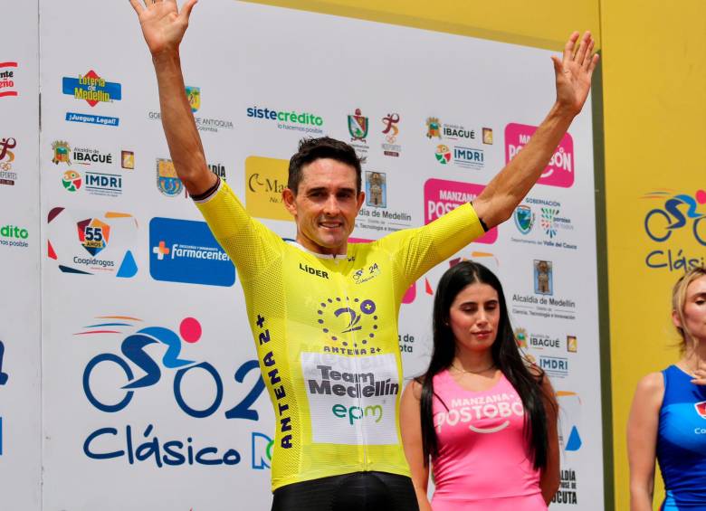 Óscar Sevilla volvió a celebrar en el ciclismo colombiano. FOTO CORTESÍA DIEGO GIRALDO-TEAM MEDELLÍN