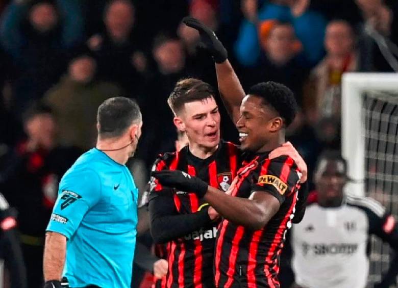 Sinisterra convirtió su segundo tanto con el Bournemouth, con el que suma 11 encuentros. FOTO: AFP