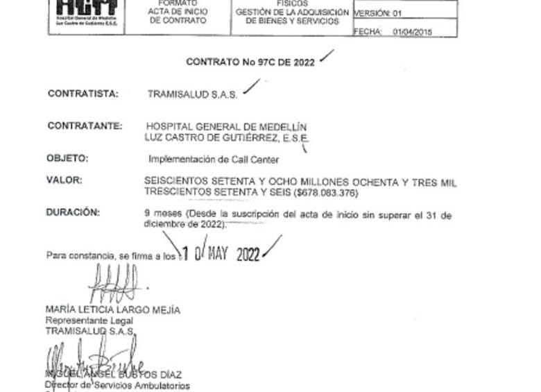 El contrato cuestionado fue firmado el mes pasado.