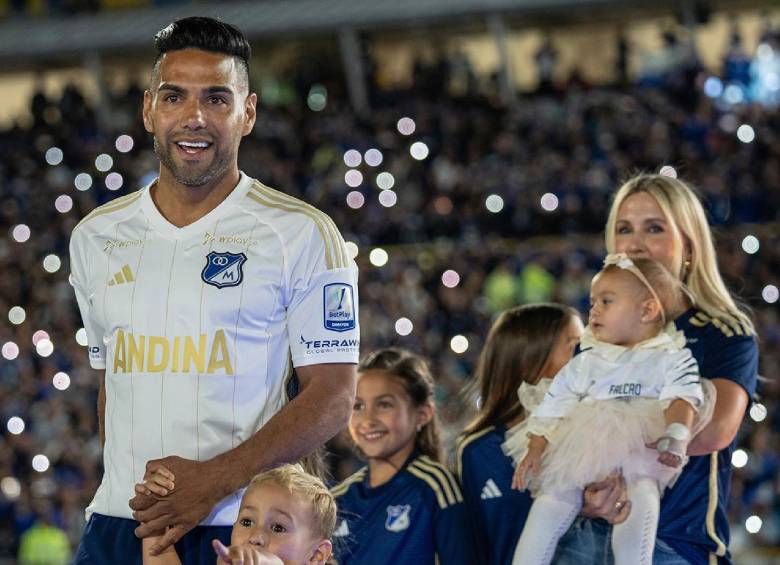 Falcao García se mostró agradecido por las muestras de cariño de la afición de Millonarios. Espera debutar en la Liga colombiana este jueves ante Independiente Medellín. FOTO: Tomada de X Millonarios