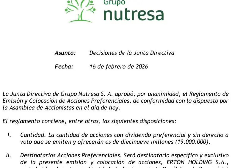 Grupo Nutresa aprueba una emisión de acciones preferenciales, ¿quién las comprará?
