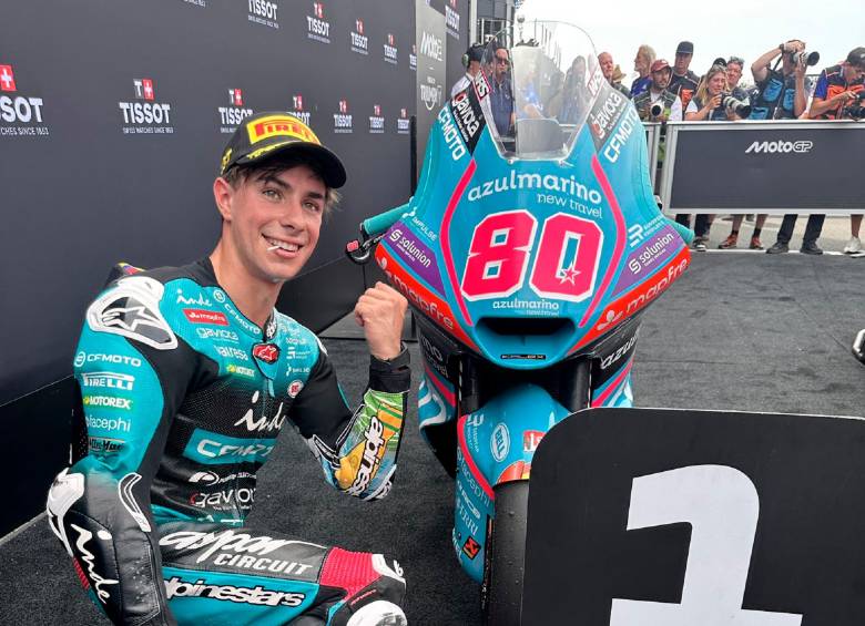 El colombiano David Alonso atraviesa el mejor momento de su temporada en Moto2. Este domingo buscará su primera victoria en la categoría. FOTO: X-TEAM ASPAR