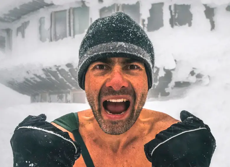 Mauricio en un campamento de entrenamiento en frío extremo en Sniezka, Polonia-2019. FOTO INSTAGRAM MAURICIO SALAZAR