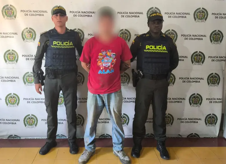 El adulto, identificado como José Díaz de 24 años, fue capturado en las últimas horas. FOTO: Cortesía Policía de Antioquia