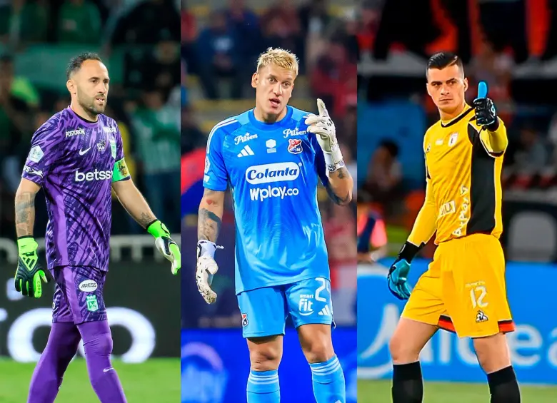 Jorge Soto (derecha) sería el mejor arquero del FPC, según estudio de SofaScore, por delante de Ospina y Aguerre. Fotos: El Colombiano. 