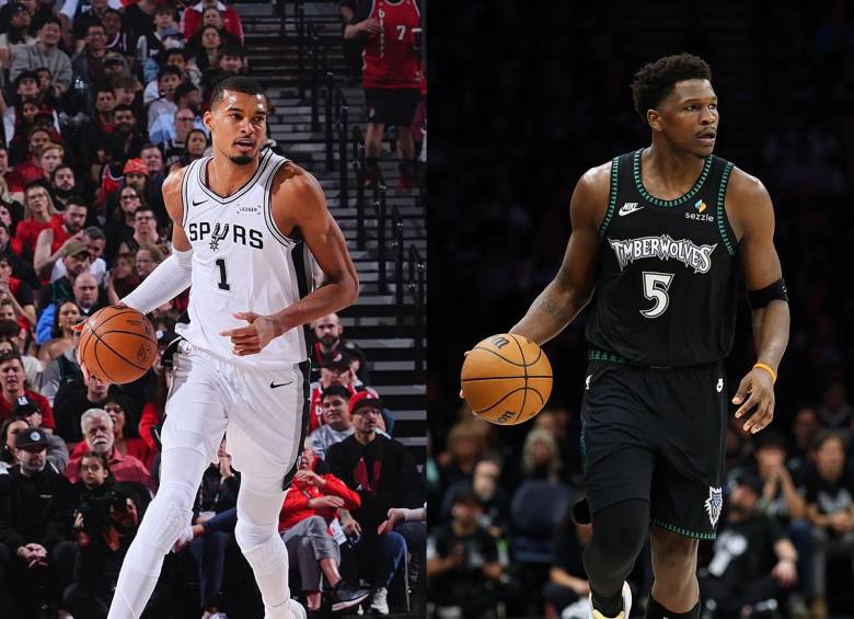Victor Wembanyama cursa sus primeros Playoffs en la NBA, mientras que Anthony Edwards ya clasificó con los Timberwolves a esta instancia en las últimas tres temporadas. FOTO: GETTY