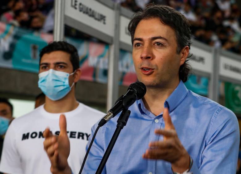 El alcalde Daniel Quintero sigue suspendido del cargo por presunta participación en política. FOTO MANUEL SALDARRIAGA