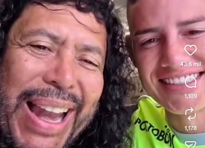 René Higuita junto a James Rodríguez. FOTO PANTALLAZO TOMADO DE LAS REDES SOCIALES DE RENÉ HIGUITA