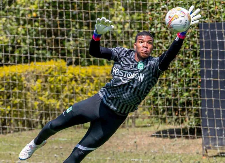 El arquero Luis Marquinez será el responsable del arco verde en el duelo ante Alianza, por la vuelta de la Copa Betplay. FOTO JUAN ANTONIO SÁNCHEZ 