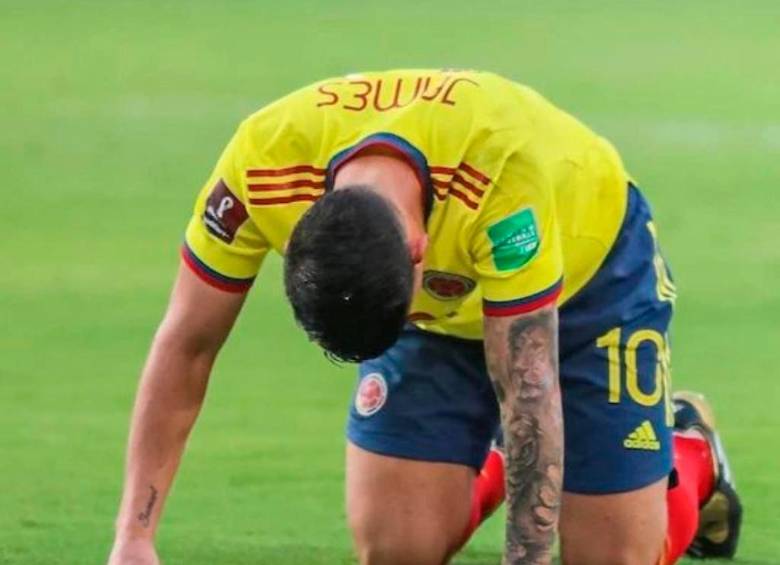 James Rodríguez fue el jugador de la Selección Colombia con más interacción con el balón en el partido frente a Perú. FOTO TWITTER JAMES RODRÍGUEZ 