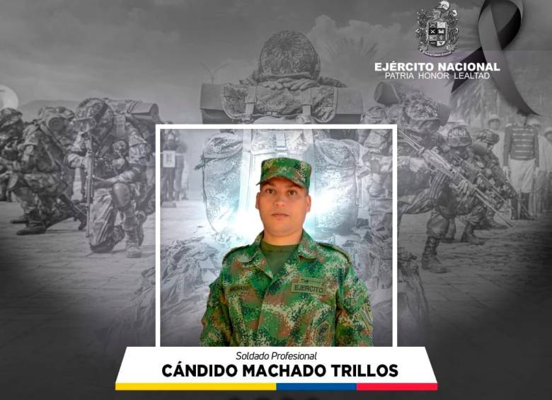 El soldado fue identificado con el nombre de Cándido Machado. FOTO: Ejército Nacional
