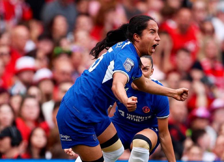 Mayra Ramírez causa sensación en Inglaterra gracias a sus goles. FOTO: Tomada de X Chelsea Femenino