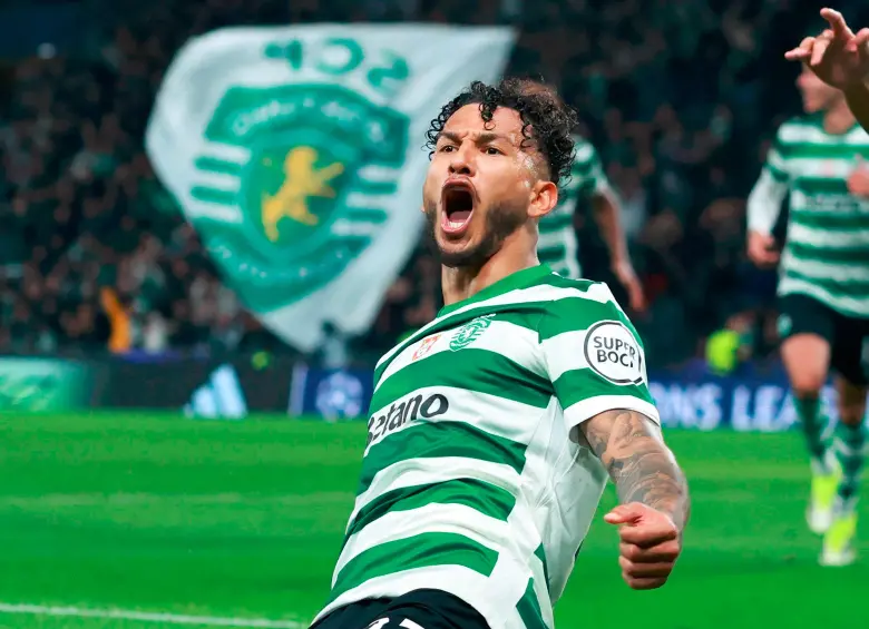 Luis Suárez se está acostumbrando a festejar en cada partido con el Sporting de Lisboa, lo que lo perfila como una opción prioritaria en la Selección Colombia. FOTO @SportingCP