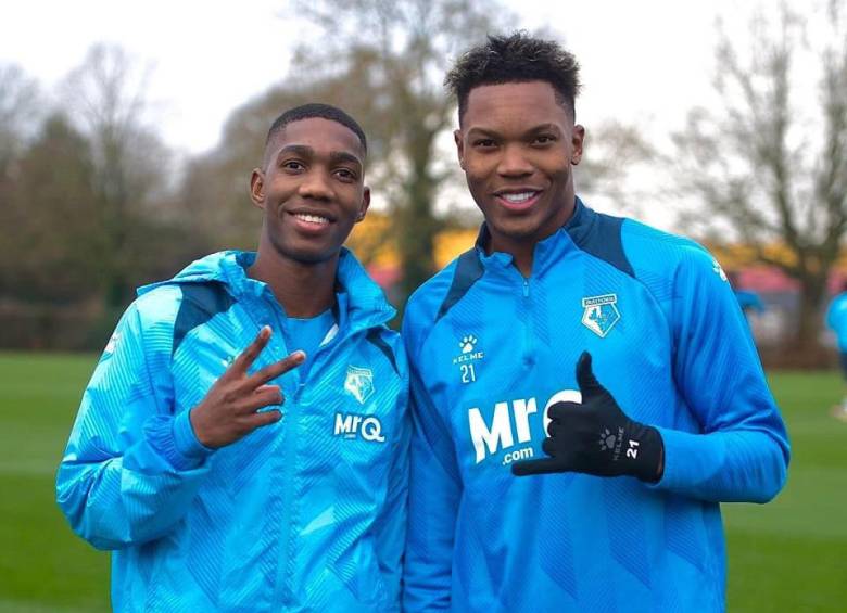 Yaser Asprilla y Jorge Cabezas Hurtado, figuras del Watford. FOTO X Watford
