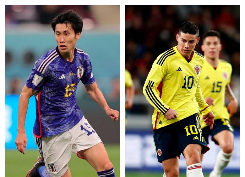 Daichi Kamada de Japón y James Rodríguez de Colombia protagonistas de ambas selecciones. FOTOS EFE