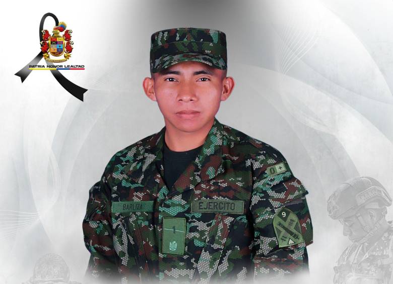 El uniformado fallecido fue identificado como el soldado profesional Samuel Pinzón Barliza Ipuana. FOTO: Tomado de X: @mindefensa
