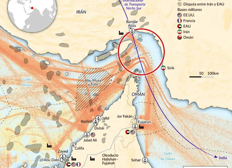 Mapa de Orden Mundial para entender la importancia del estrecho de Ormuz.