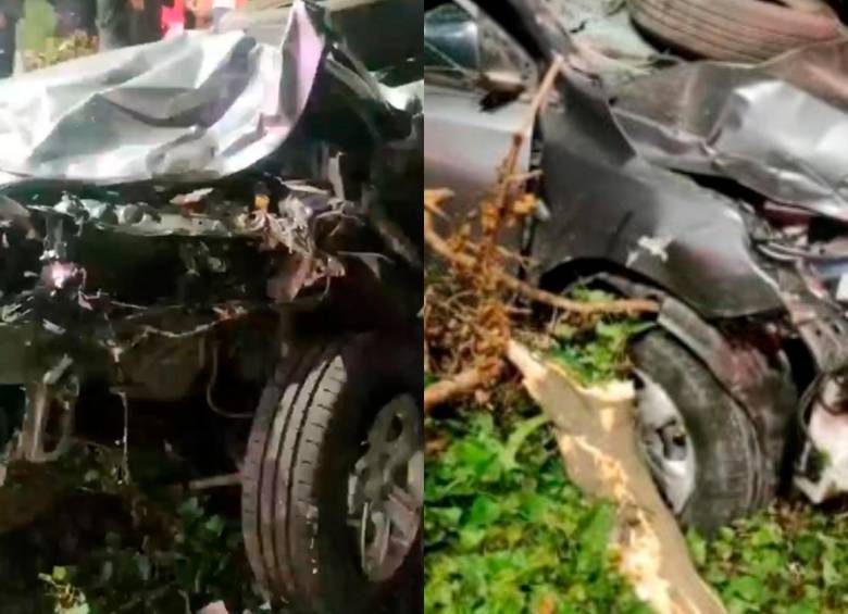 Seis personas heridas y cuatro muertos ocasionó un accidente en Turbaco, Bolívar. FOTO CORTESÍA. 