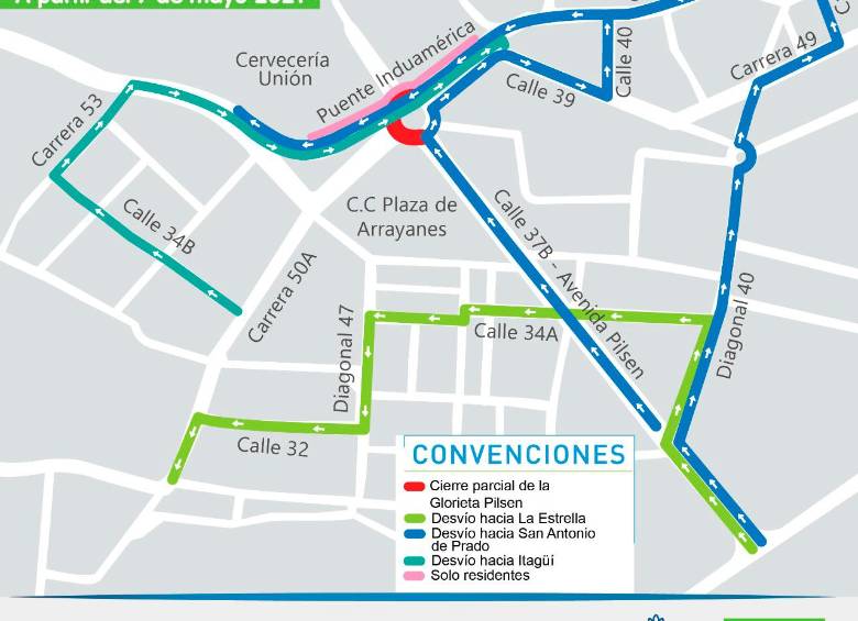 Anuncian cierres en Itagüí por obras del Intercambio vial de Induamérica 