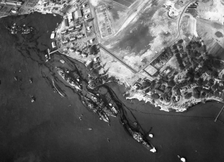 El ataque japonés también hundió tres cruceros, tres destructores, un buque escuela y un minador. Foto: Getty