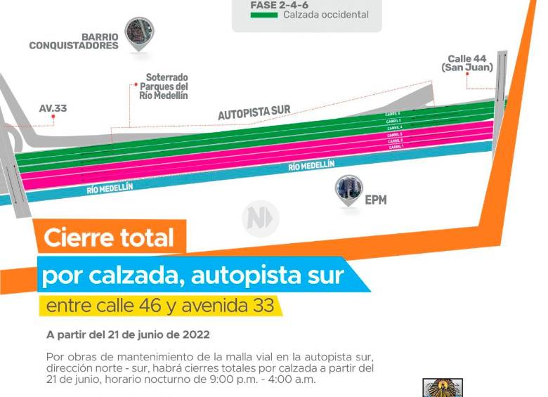 Atento: habrá cierres en varias calles de Medellín esta semana 