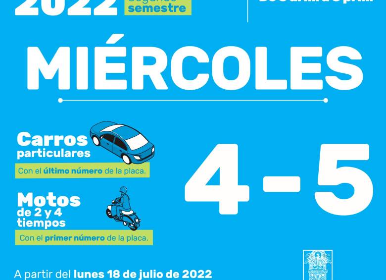 ¡Atentos! El pico y placa de este miércoles le toca al 4 y al 5
