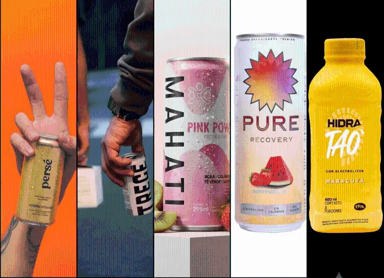 Persé, Drink Trece, HidraTAO, Mahati y Pure hacen parte de la nueva generación de bebidas funcionales nacidas o desarrolladas en Medellín, una ciudad que se consolida como epicentro de innovación en una industria dominada históricamente por grandes marcas internacionales. FOTOS CORTESÍA