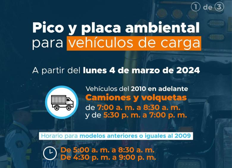 ¡Ojo! Medellín implementa pico y placa ambiental para vehículos de carga a partir de hoy