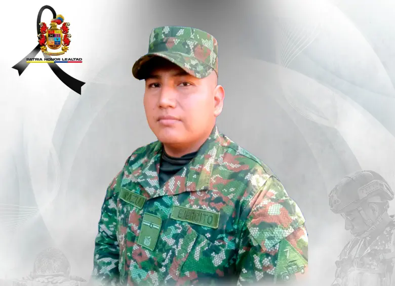 Con esta imagen, el Ejército rindió homenaje a la memoria del soldado profesional Ever Nardo Pazu Pena, asesinado en Arauca. FOTO: CORTESÍA DEL EJÉRCITO.