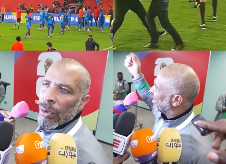 El técnico Eric Chelle, de Nogeria, denunció rituales del cuerpo técnico congoleño en los penaltis y desató un escándalo en las Eliminatorias de África. FOTO: Tomada de redes sociales.