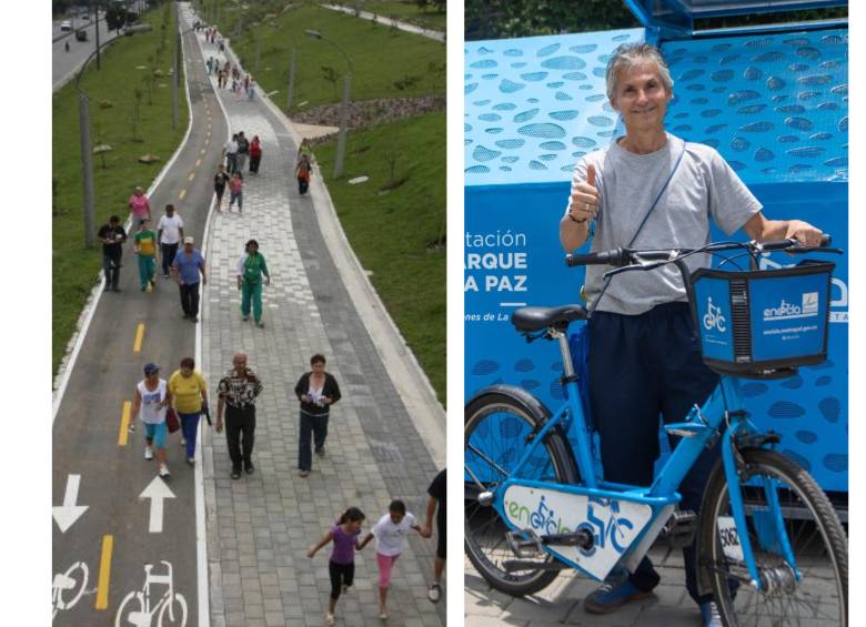 EnCicla cuenta con más de 130 estaciones manuales y automáticas en todo el Valle de Aburrá, integradas al Sistema de Transporte Masivo. En el Parque Juanes de la Paz, en Castilla, fue inaugurada la más reciente estación. Foto: El Colombiano y Cortesía
