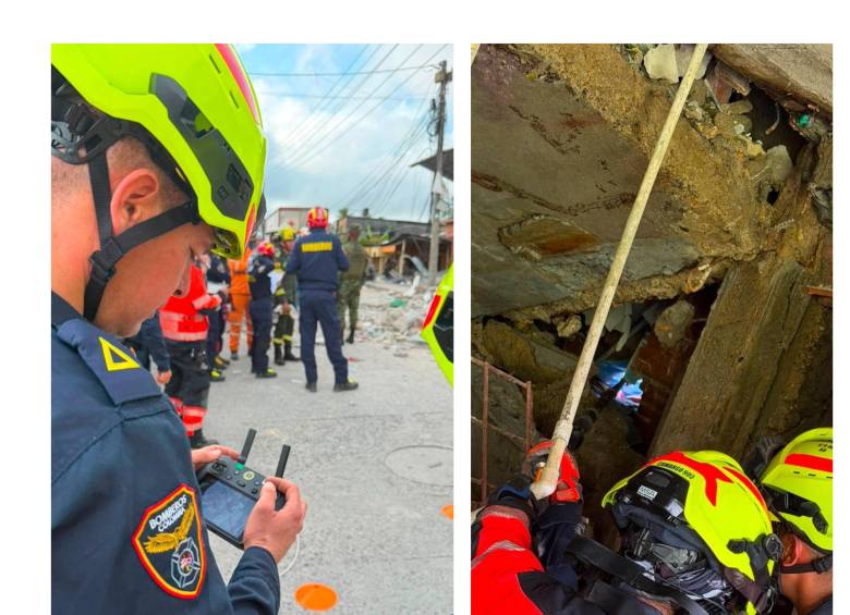 Los rescatistas de Medellín viajaron a Chocó con un equipo especializado de búsqueda y localización electrónica, y drones. Foto Cortesía. 