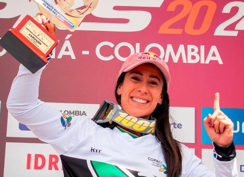 Mariana Pajón viene de ganar el Panamericano en Bogotá. Este fin de semana estará presente en la Copa Mundo en Tulsa, Estados Unidos, sede también del Mundial en mayo. FOTO cortesía duver pérez