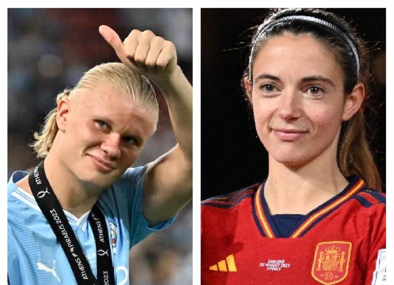 Erling Haaland y Aitana Bonmatí, considerados dos de los mejores futbolistas del mundo. FOTO AFP