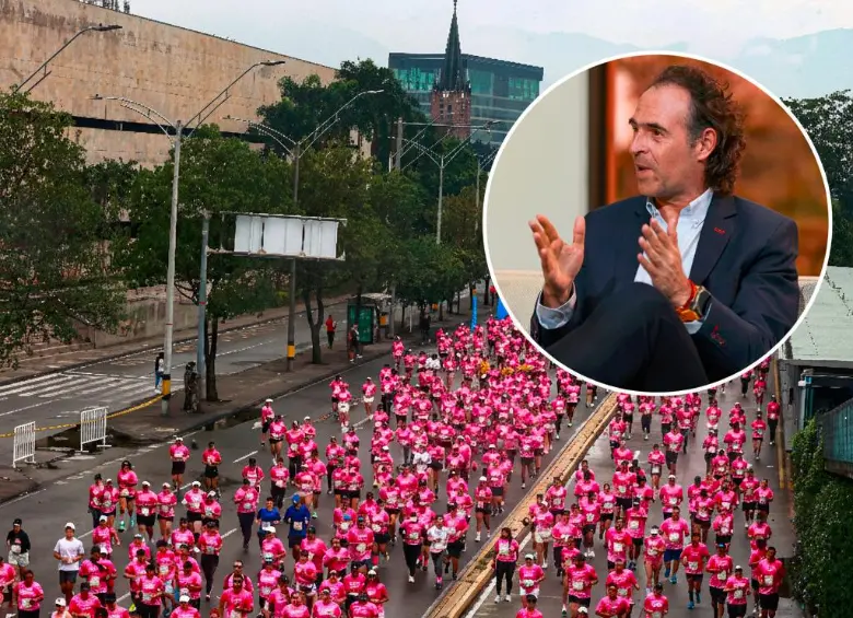 Federico Gutiérrez, alcalde de Medellín, habló sobre la muerte del corredor en el evento. FOTOS EL COLOMBIANO Y GENERADA CON IA. 